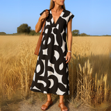 Roswitha - Fluide Robe mit V-Ausschnitt