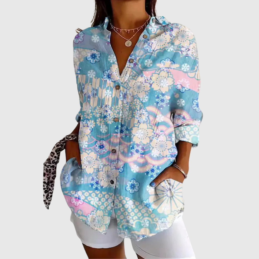 Alwine - Elegante Blumenbluse