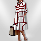Sabine - Geometrisches Midi-Kleid