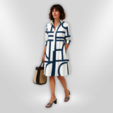 Sabine - Geometrisches Midi-Kleid