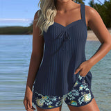 Angelika - Gestreifter Tankini mit Bikini-Unterteil
