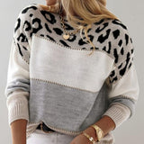 Diana - Strickpullover mit Leopardenakzent