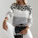 Diana - Strickpullover mit Leopardenakzent