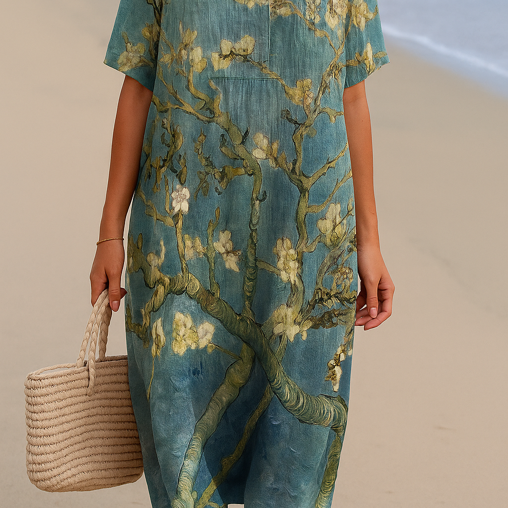 Marlene - Blumen Kleid in Wassergrün