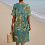 Marlene - Blumen Kleid in Wassergrün