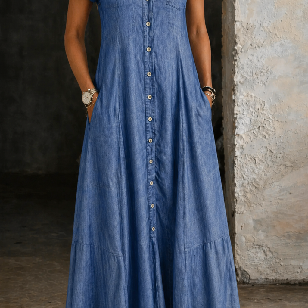 Elke - Lange Jeanskleid