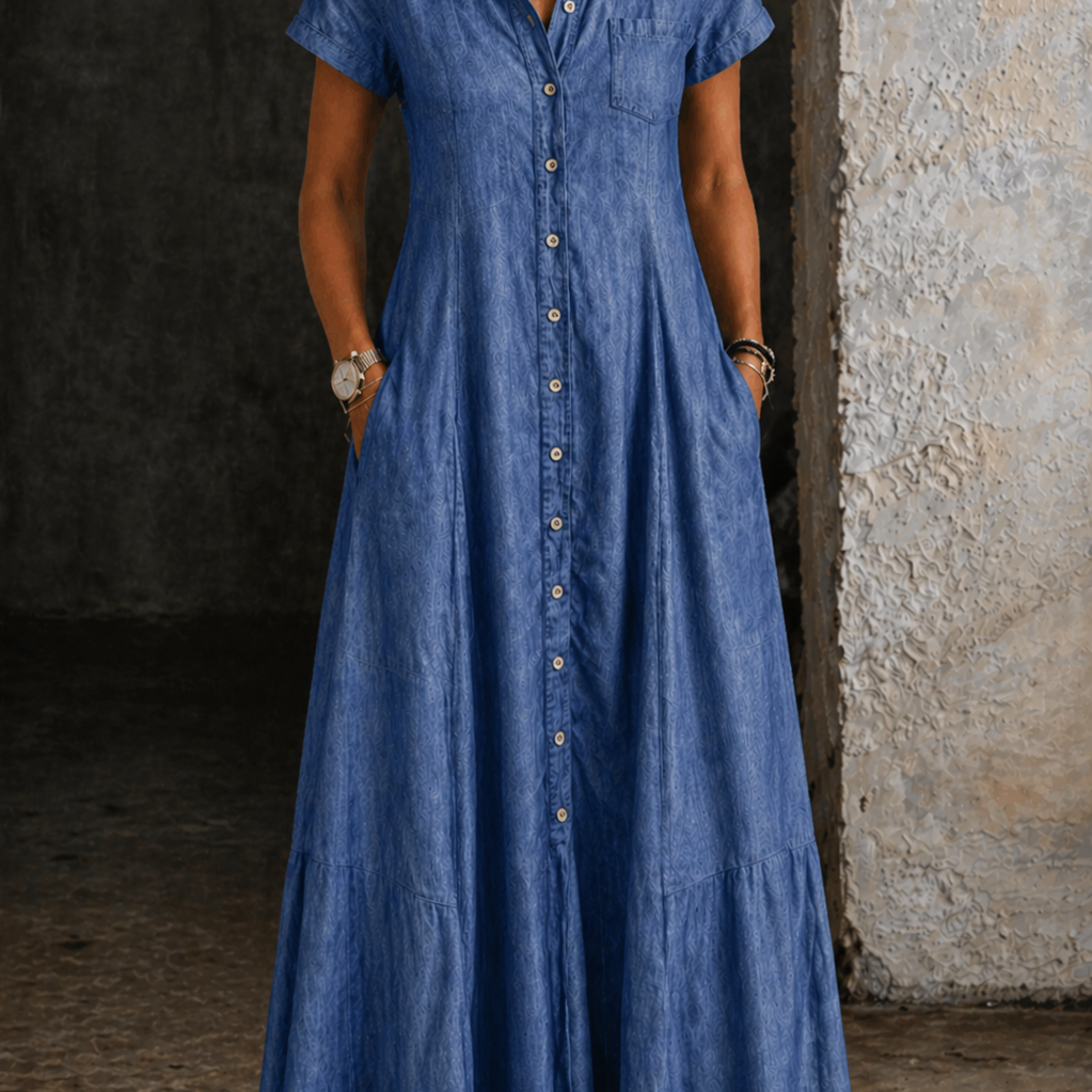 Elke - Lange Jeanskleid