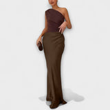 Kerstin - Asymmetrisches Satin-Kleid