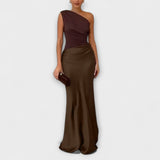Kerstin - Asymmetrisches Satin-Kleid