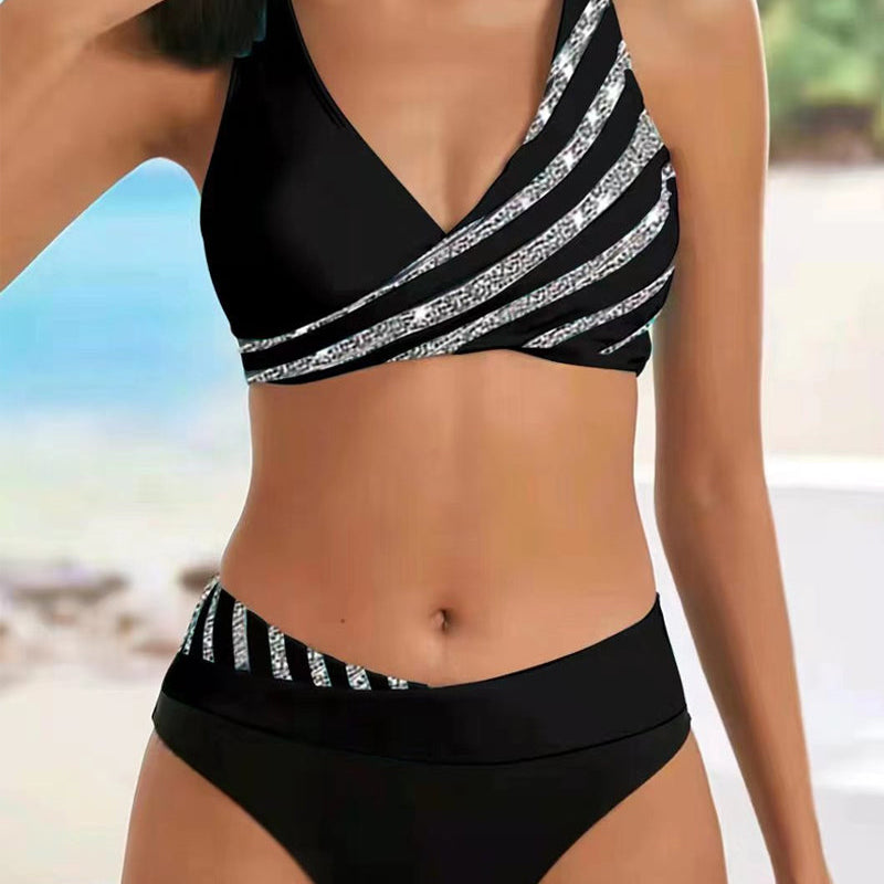 Hanna - Bikini mit buntem Druck in warmen Tönen