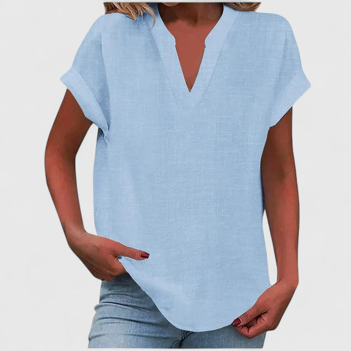 Andrea - Bluse V-Ausschnitt Bequem