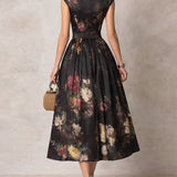 Helma - Midikleid mit plissiertem Design und floralem Muster