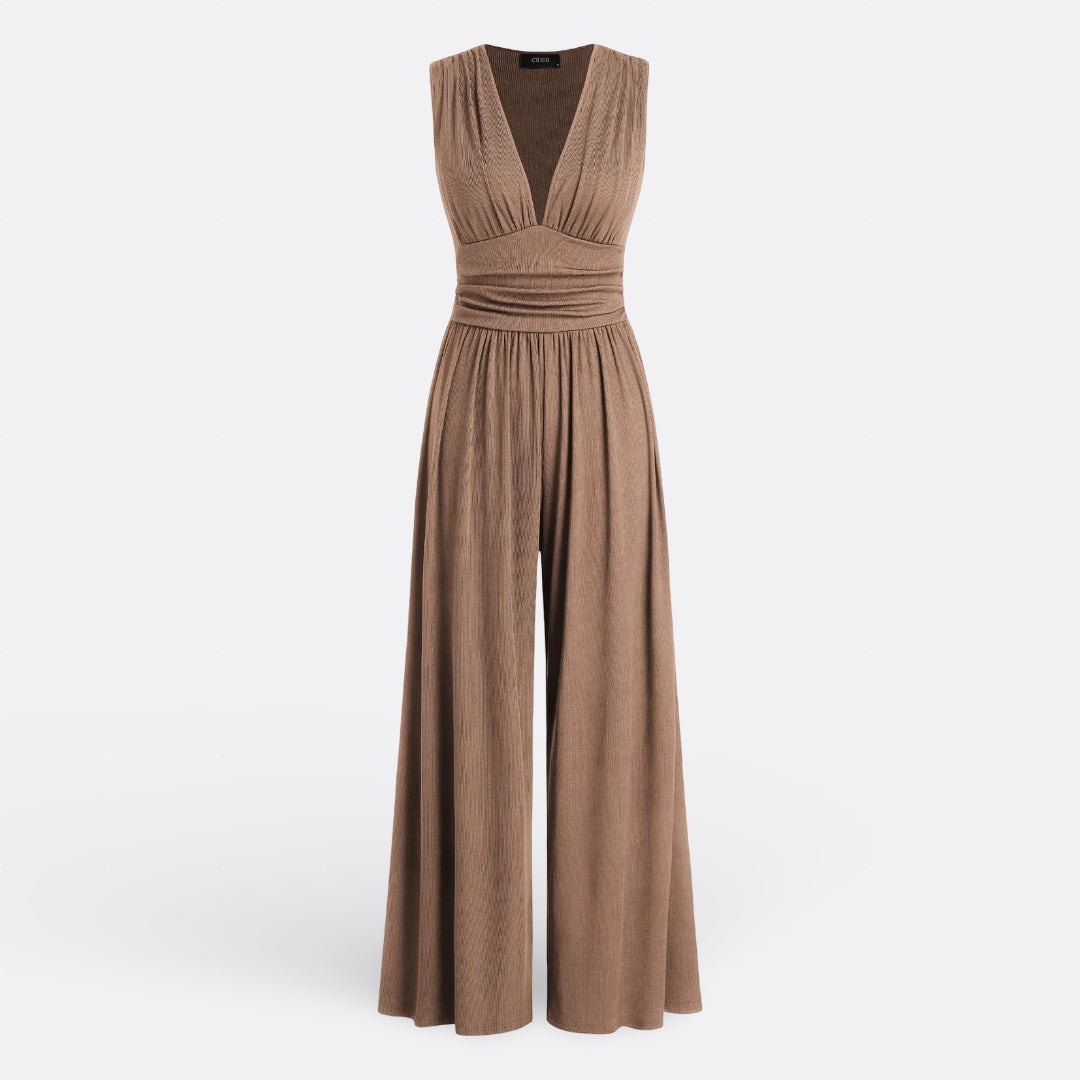 Adelheid - Elegante Ärmellose Kombination mit Weiten Beinen