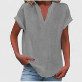 Andrea - Bluse V-Ausschnitt Bequem