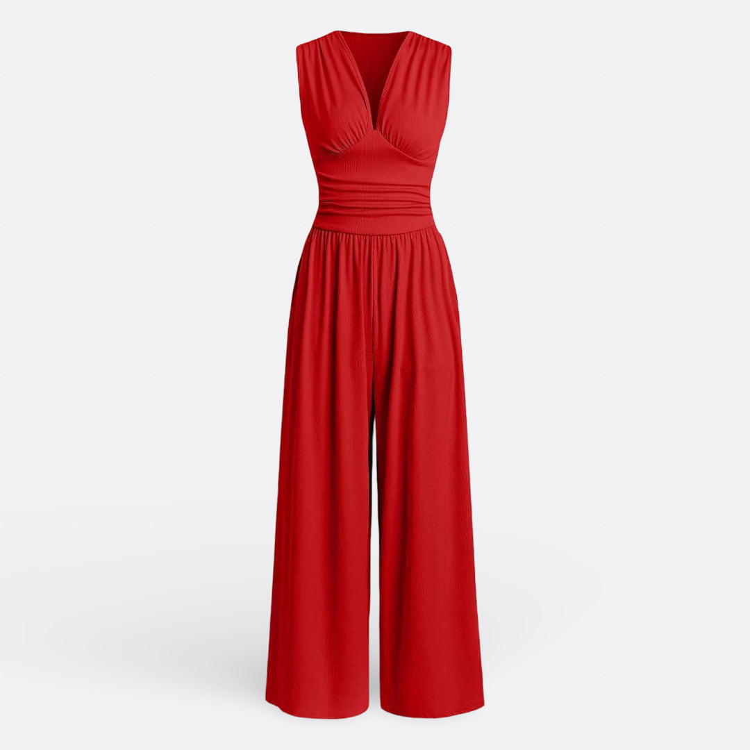Adelheid - Elegante Ärmellose Kombination mit Weiten Beinen