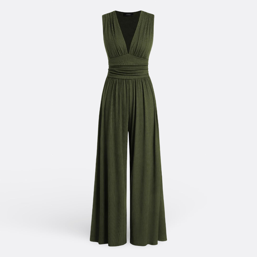 Adelheid - Elegante Ärmellose Kombination mit Weiten Beinen
