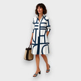 Sabine - Geometrisches Midi-Kleid