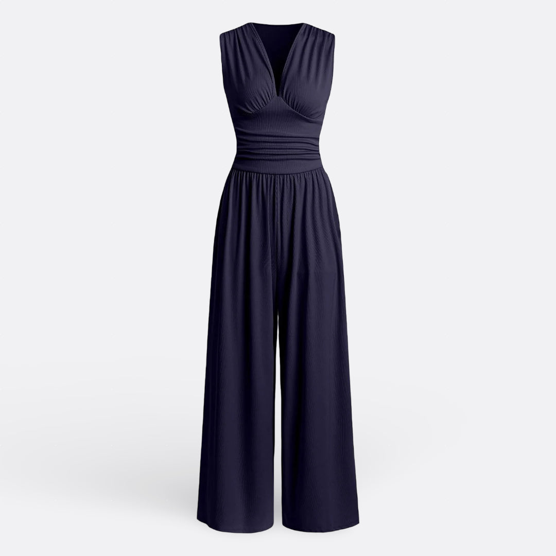 Adelheid - Elegante Ärmellose Kombination mit Weiten Beinen