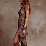 Andrea - Elegantes Midikleid mit V-Ausschnitt