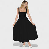 Elga - Midi Kleid mit quadratischem Ausschnitt