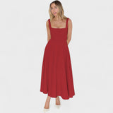 Elga - Midi Kleid mit quadratischem Ausschnitt