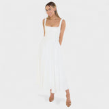 Elga - Midi Kleid mit quadratischem Ausschnitt