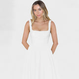 Elga - Midi Kleid mit quadratischem Ausschnitt