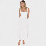 Elga - Midi Kleid mit quadratischem Ausschnitt