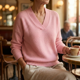 Frieda - Weicher V-Ausschnitt-Pullover in lässigem Schnitt