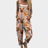 Gerlinde - Bequeme bedruckte Latzhose