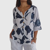 Erika - Bluse V-Ausschnitt Bequem