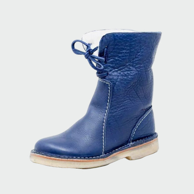 Isolde - Damenstiefel aus wasserdichtem Leder mit Wollfutter