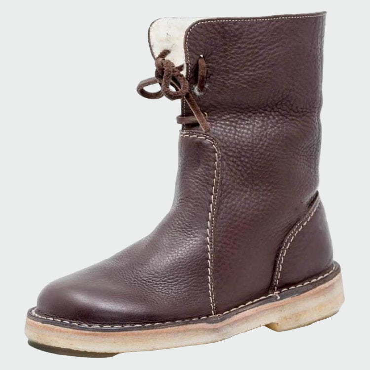 Isolde - Damenstiefel aus wasserdichtem Leder mit Wollfutter