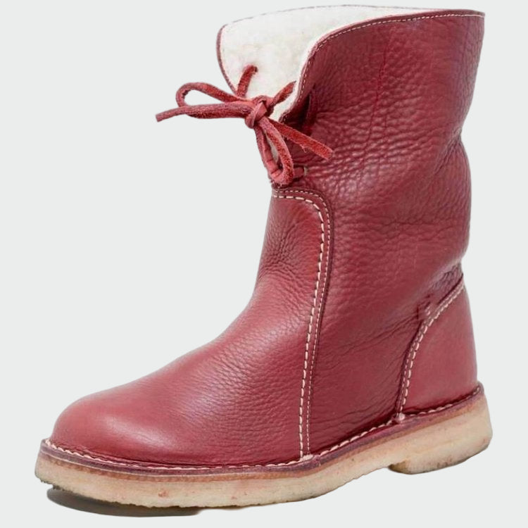 Isolde - Damenstiefel aus wasserdichtem Leder mit Wollfutter