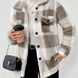 Marlene - Elegante Karierte Fleecejacke