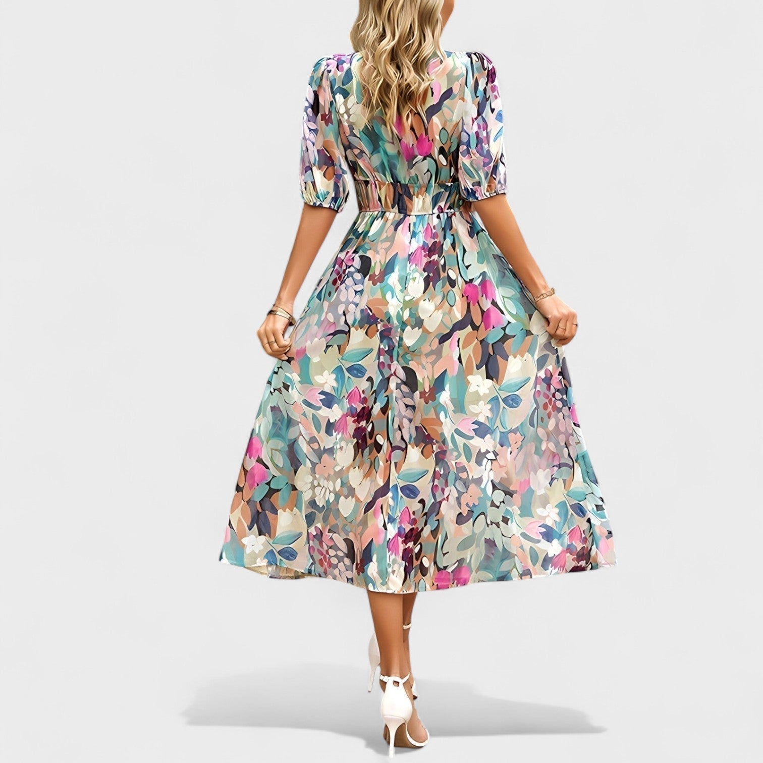 Dorle - Elegantes Midikleid mit floralem Muster