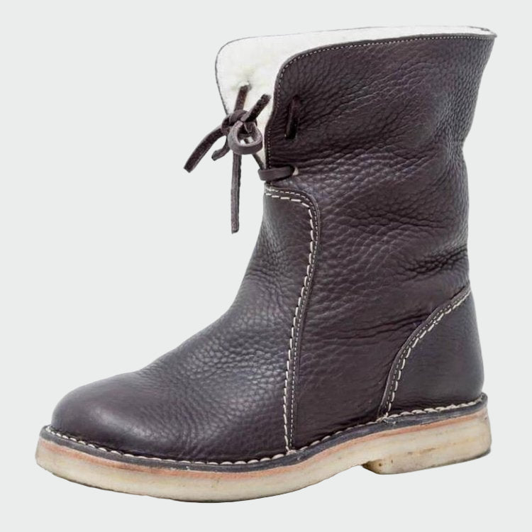 Isolde - Damenstiefel aus wasserdichtem Leder mit Wollfutter