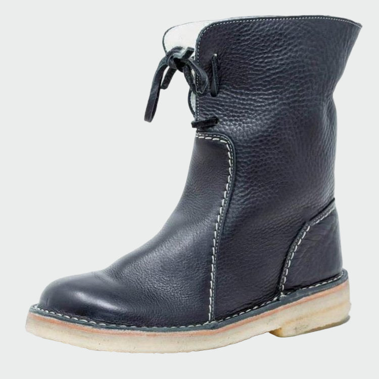 Isolde - Damenstiefel aus wasserdichtem Leder mit Wollfutter