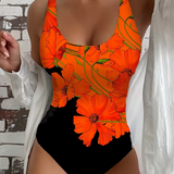 Herta - Eleganter einteiliger Badeanzug mit floralem Muster