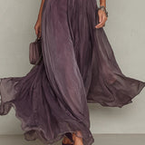 Adelheid - Langes lila Kleid mit Ausschnitt