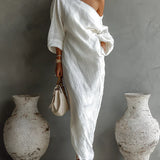 Christa - Asymmetrisches Maxikleid, elegant und fließend