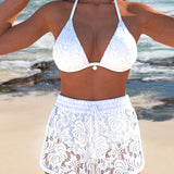 Ida - Elegantes Bikini-Set aus einfarbiger Spitze