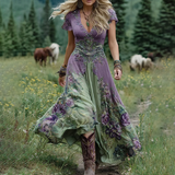 Gisela - Kurzes Maxikleid mit Blumenmuster