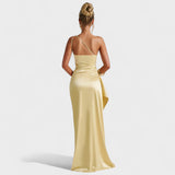 Ute - Asymmetrisches Satin-Kleid