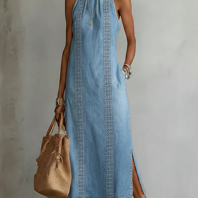 Greta - Denimkleid mit Retro-Spitze