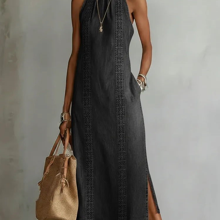 Greta - Denimkleid mit Retro-Spitze