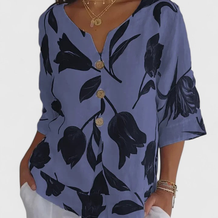Erika - Bluse V-Ausschnitt Bequem