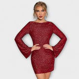 Hedda - Glitzerkleid mit offenem Rücken