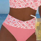 Johanna - Bikini Zweiteiler mit Ausschnitt-BH und Diamantmuster