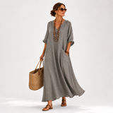 Valentina - Kaftan Grau Uni